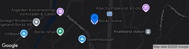 Map showing Borås Arena