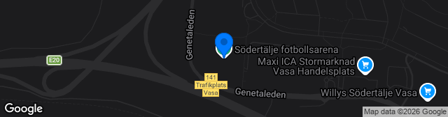 Map showing Södertälje Fotbollsarena