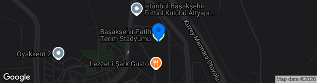 Map showing Başakşehir Fatih Terim Stadyumu