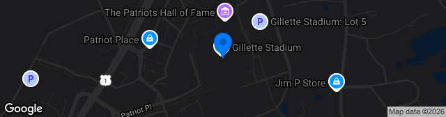Map showing Gillette Stadium