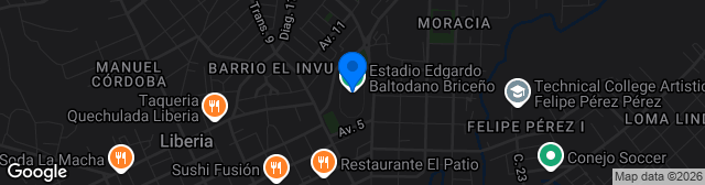 Map showing Estadio Edgardo Baltodano Briceño