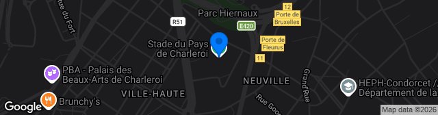 Map showing Stade du Pays de Charleroi