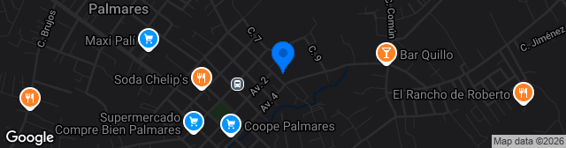 Map showing Estadio Jorge Palmareño Solís