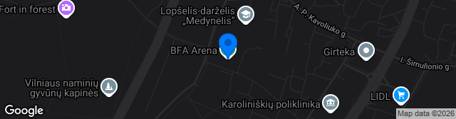 Map showing BFA Maniežas