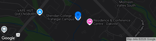 Map showing Oakville Sheridan College Stadium