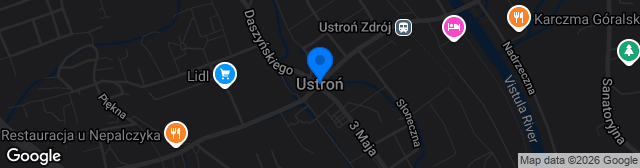 Map showing Stadion Kuźni Ustroń