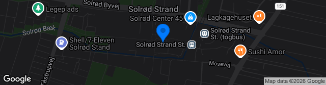 Map showing Solrød Sports Centre