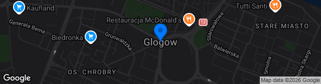 Map showing MZKS Głogów Boisko piłkarskie