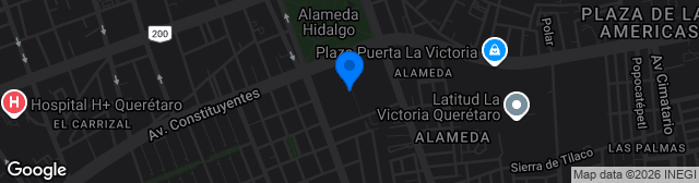 Map showing Nuevo Estadio Olímpico de Querétaro