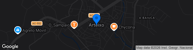 Map showing Estadio Municipal Arteixo