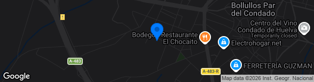 Map showing Estadio Eloy Ávila Cano Bollullos