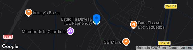 Map showing Estadio La Devesa