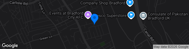 Map showing University of Bradford Stadium