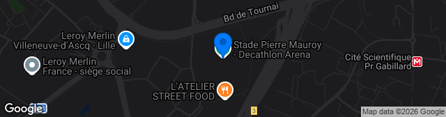 Map showing Decathlon Arena – Stade Pierre-Mauroy