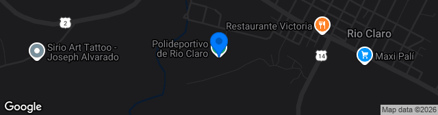 Map showing Estadio Polideportivo de Río Claro