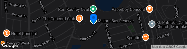 Map showing Majors Bay Reserve