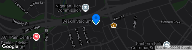 Map showing Deakin Stadium