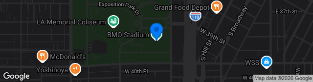 Map showing BMO Stadium