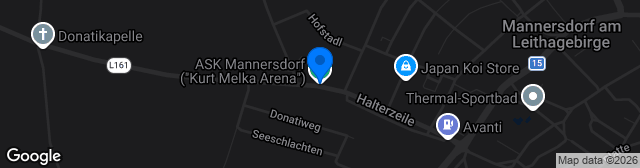 Map showing Kurt Melka Arena