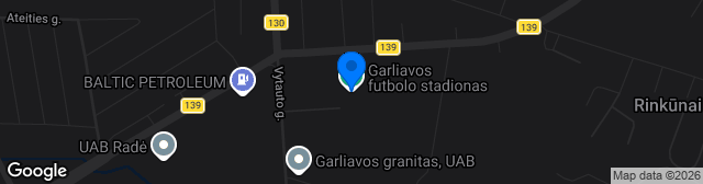 Map showing Garliavos Adomo Mitkaus mokyklos stadionas