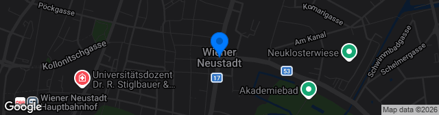 Map showing Wiener Neustadt Ergo Arena