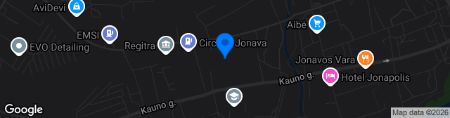 Map showing Jonavos dirbtinės dangos stadionas