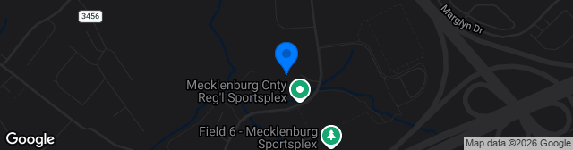 Map showing Mecklenburg County Sportsplex at Matthews