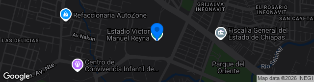 Map showing Estadio Víctor Manuel Reyna