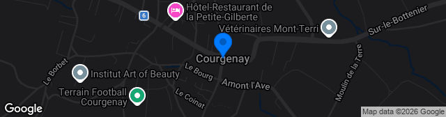 Map showing Stade Communal Courgenay