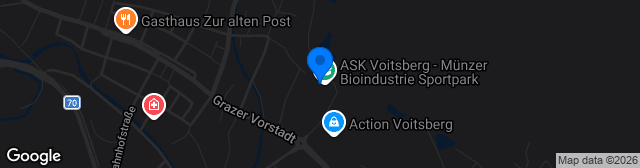 Map showing Münzer Bioindustrie Sportpark Voitsberg