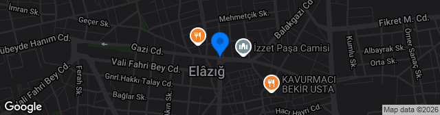 Map showing Elazığ Doğukent Stadyumu