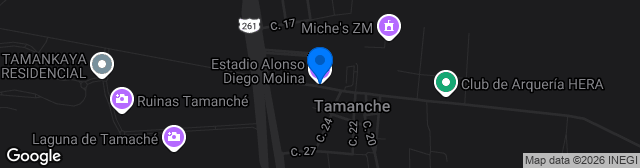 Map showing Estadio Alfonso Diego Molina