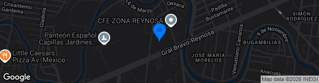 Map showing Estadio Adolfo López Mateos