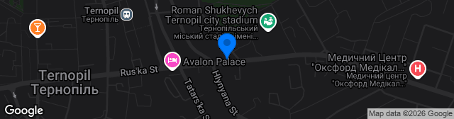 Map showing Ternopilskyi miskyi stadion im. Romana Shukhevycha