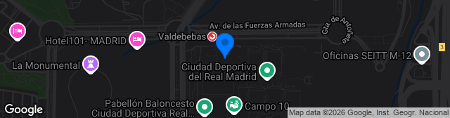 Map showing Ciudad Real Madrid Campo 3
