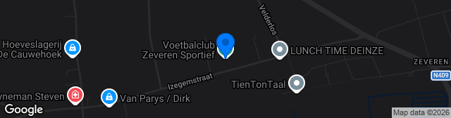 Map showing Voetbalterreinen Zeveren Sportief
