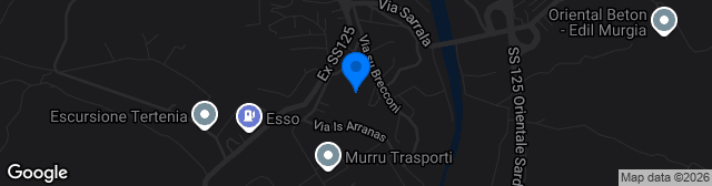 Map showing Campo Sportivo Is Arranas