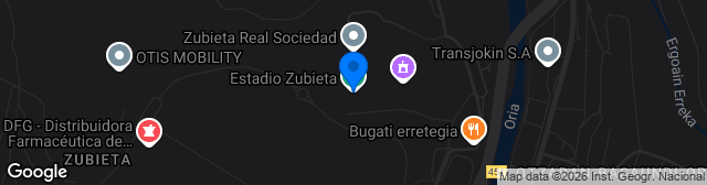 Map showing Instalaciones de Zubieta