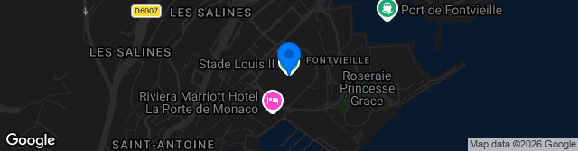 Map showing Stade Louis-II