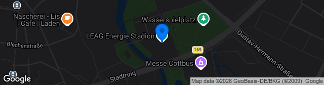 Map showing LEAG Energie Stadion