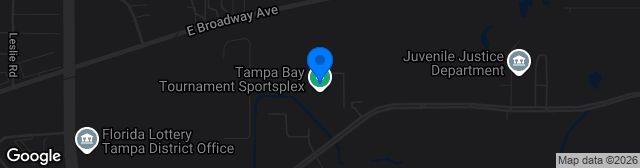 Map showing Tournament Sportsplex of Tampa Bay