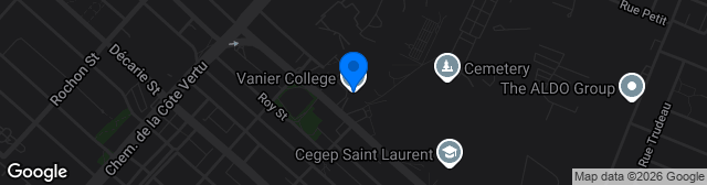 Map showing Stade Cégep Vanier