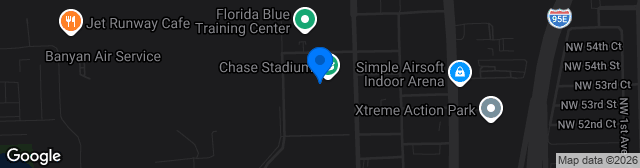Map showing Chase Stadium