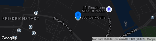 Map showing Sportpark Ostra Nachwuchs Akademie Dynamo Platz 15