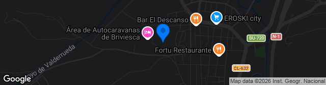 Map showing Campo Municipal de Futbol Briviesca