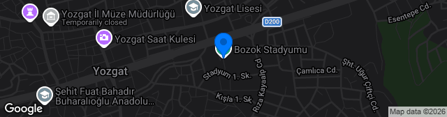 Map showing Bozok Stadı Sentetik Dış Saha