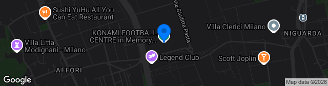 Map showing KONAMI Youth Development Centre in Memory of Giacinto Facchetti