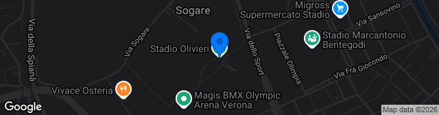 Map showing Sinergy Stadium