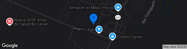 Map showing Estadio Comunal Bernardo Veach