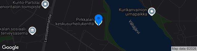 Map showing Pirkkala keskusurheilukenttä